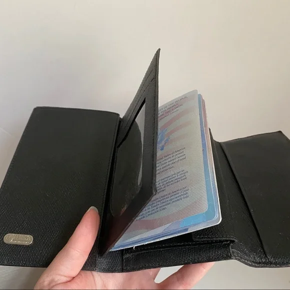 Vintage 70s Fendi Logo Print Fabric Wallet Black - Picture 6 of 8